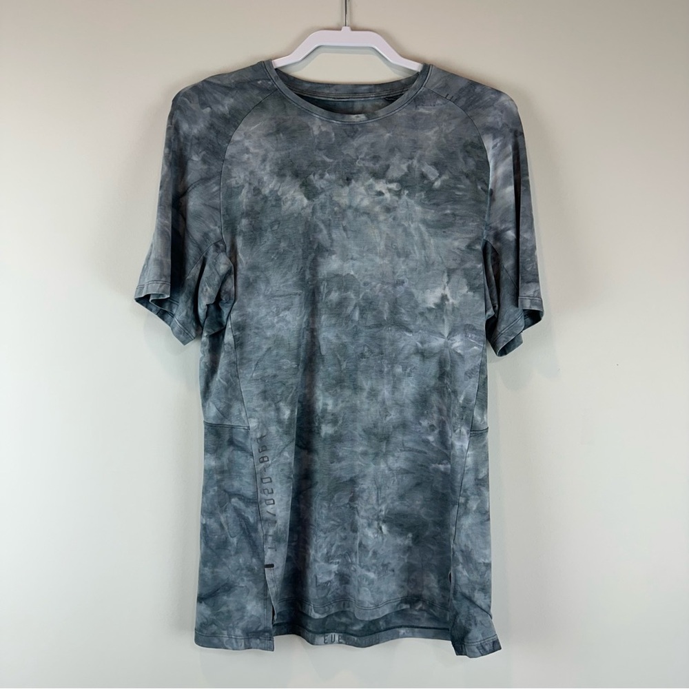 Lululemon Men’s Gray Diamond Dye Tie Dye Short Sleeve Always Agile Tee Shirt XL